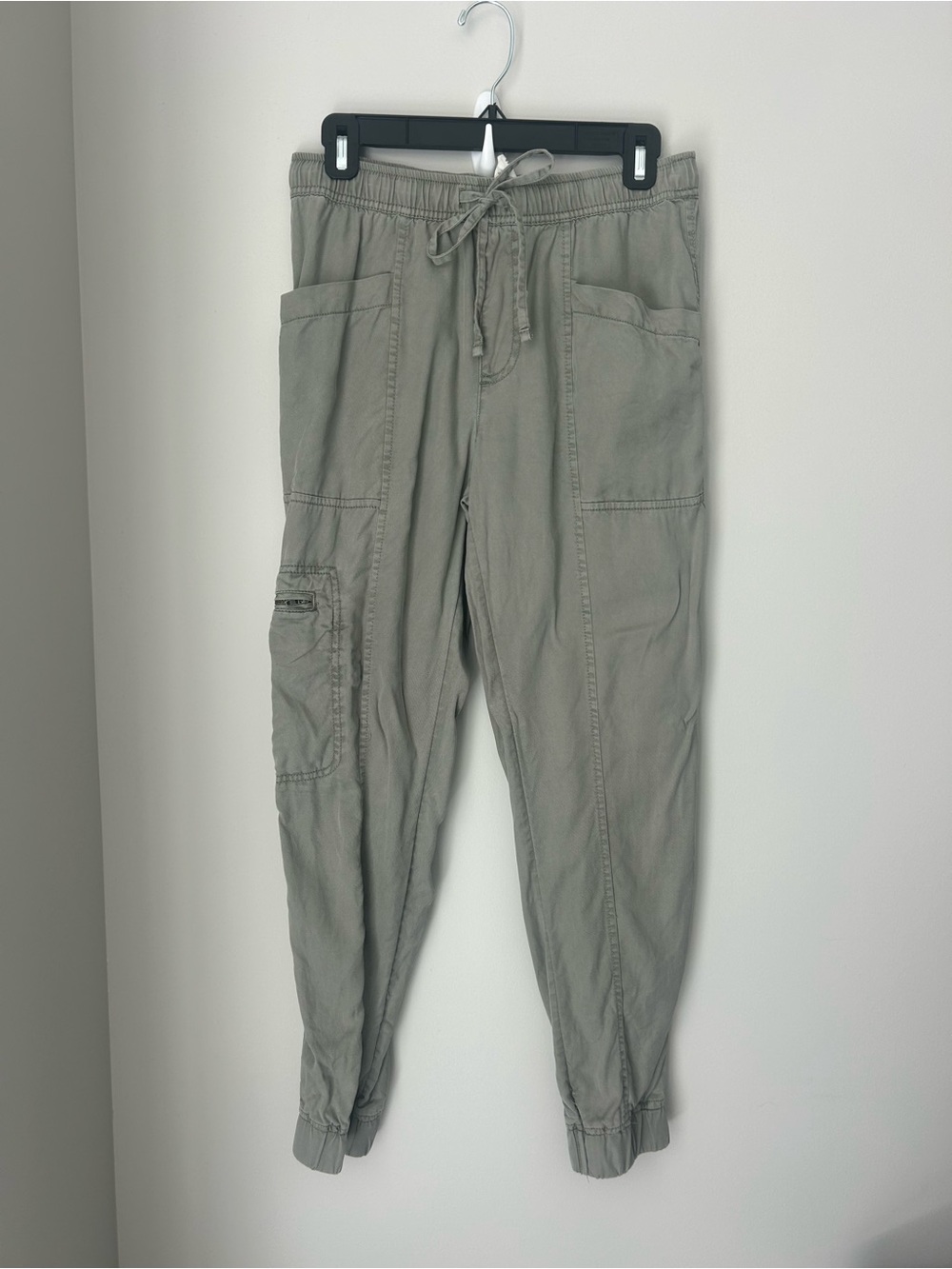 Nicole Miller Olive Green Drawstring Cargo Joggers